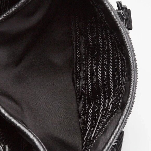 Prada Black Re-Nylon/Saffiano Crossbody Shoulder Bag - 2VD034 - Picture 11 of 12